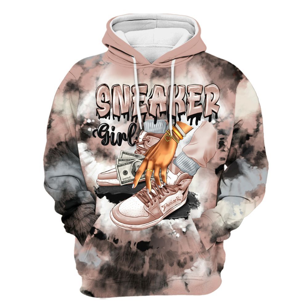 Hoodie To Match Air Force Low 1 Arctic Orange - SNEAKER Girl Money Drip Tie Dye All Over Print