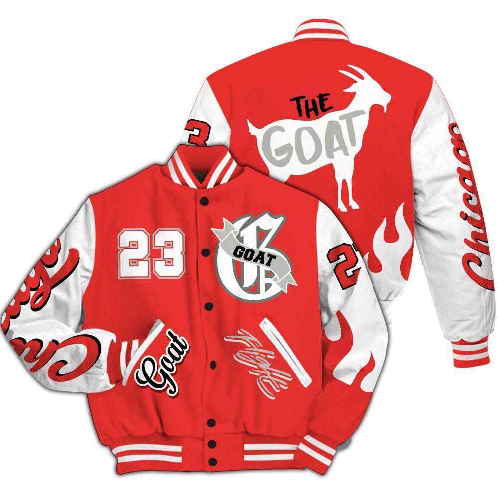 Varsity Jacket To Match Vomero 5 Bright Crimson - The G.O.A.T Flight Streetwear All Over Print