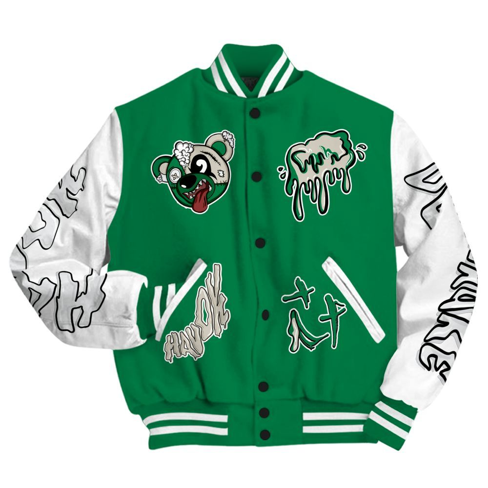 Varsity Jacket To Match Lucky Green 2s - Havok Bear All Over Print