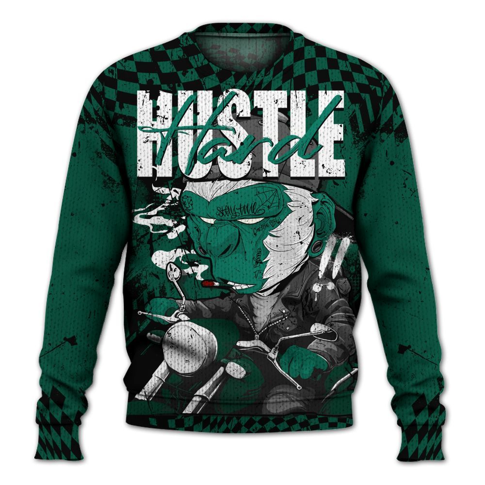 Knitted Sweater To Match Oxidized Green 4s - Hustle Hard Monkey