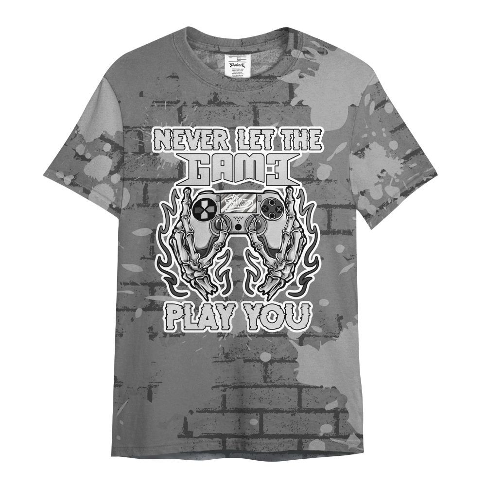 Shirt To Match Black Wolf Grey 12s - PlayGame Skull Brick All Over Print