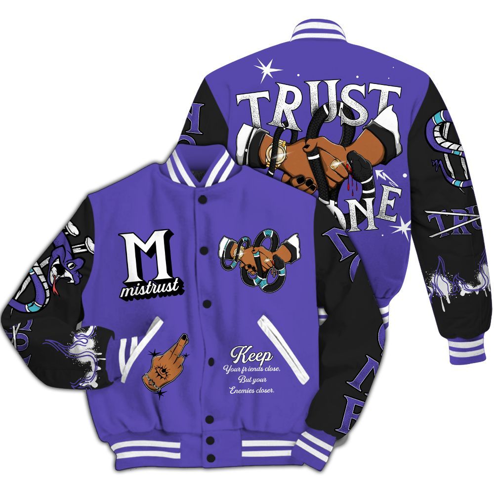Varsity Jacket To Match SB Dunk Low Purple Lagoon - Trust No One Snake-Bite Street Style All Over Print