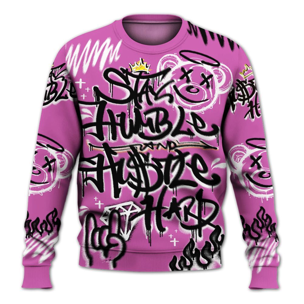 Sweatshirt To Match Hyper Violet 4s - Humble Drip Streetwear Graffity All Over Print