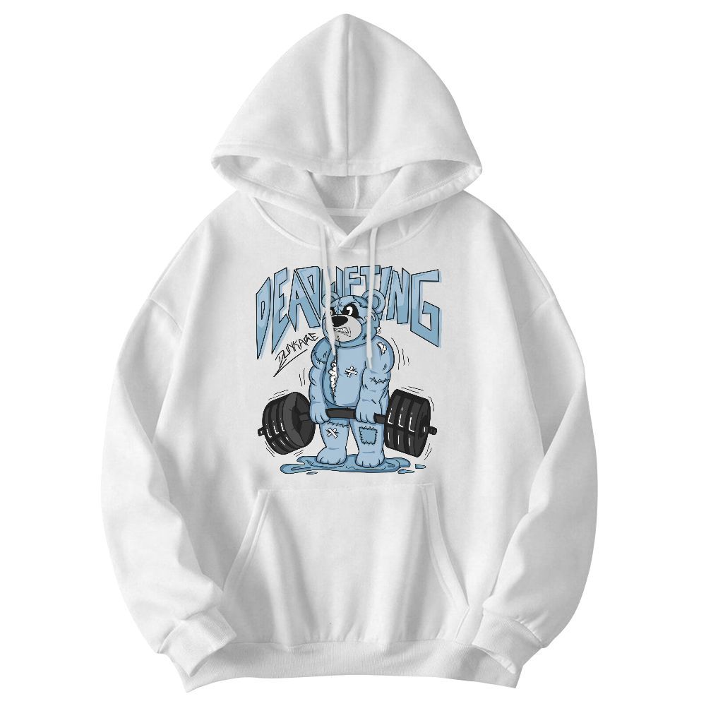 Sweatshirt To Match Mid Ice Blue 1s - Deadlifting Bear Graphic