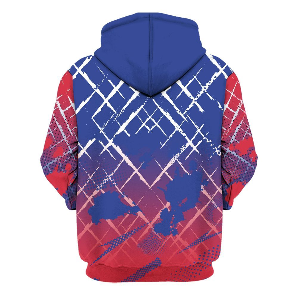 Hoodie To Match Air Griffey Max USA Red White Blue 1s - Halftone Stand Business Dripping All Over Print