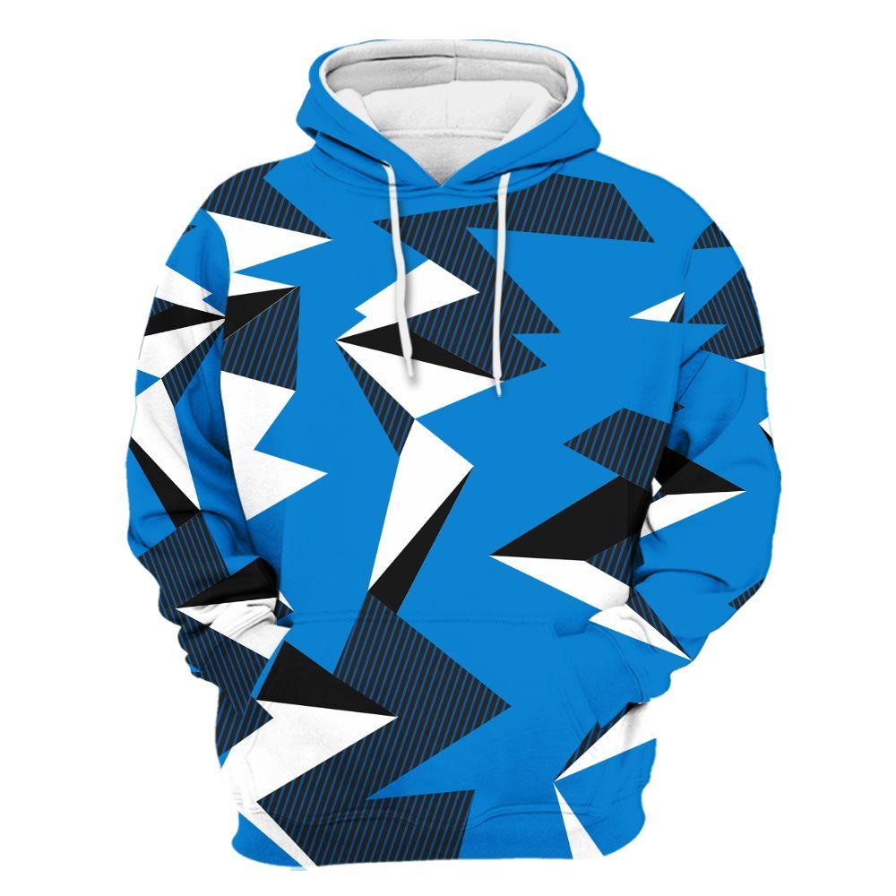 Hoodie To Match High OG FragmentxULA White Black 1s - Geometric Camouflage Pattern All Over Print