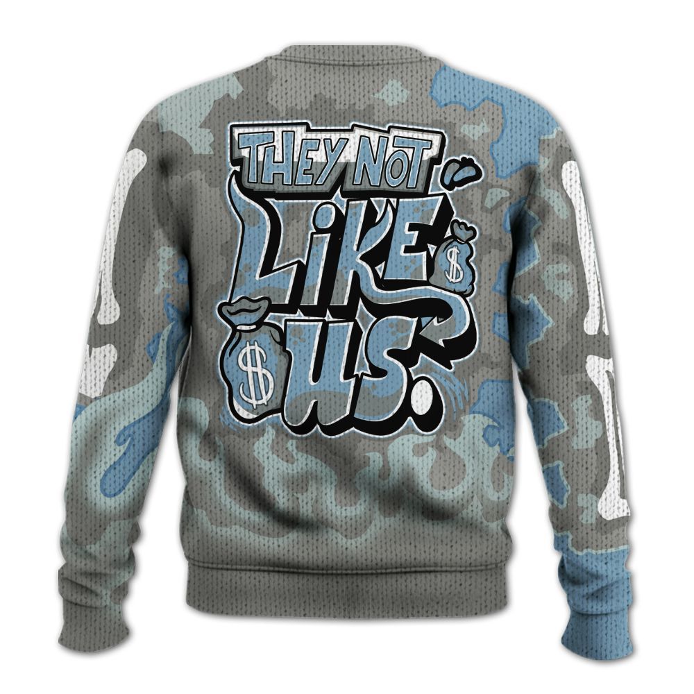Sweater To Match Denim Worn Blue 2025 4s - Dislike Us Graphic Burning Custom Name Graphic