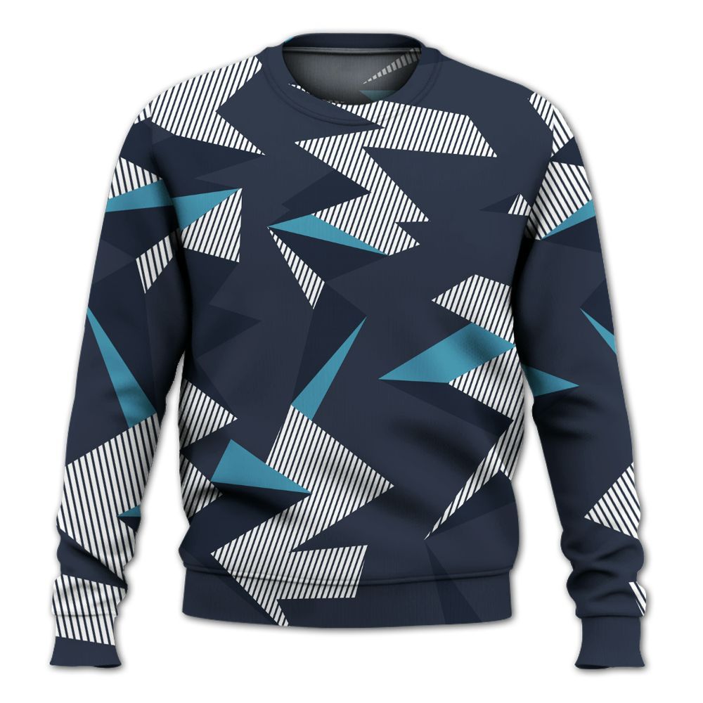 Sweatshirt To Match Retro Obsidian 13s - Geometric Camouflage Pattern All Over Print