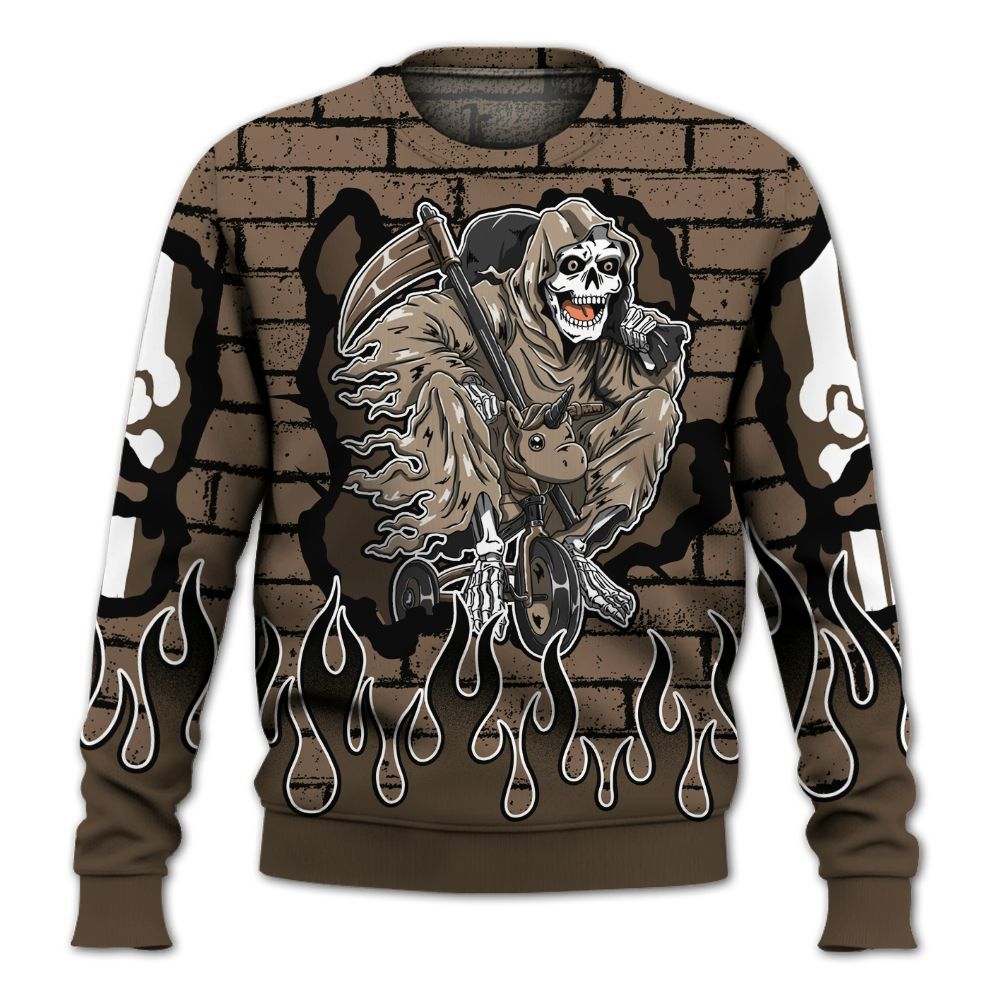 Sweatshirt To Match Dark Mocha Jack - Self Make Skeleton Crashed All Over Print