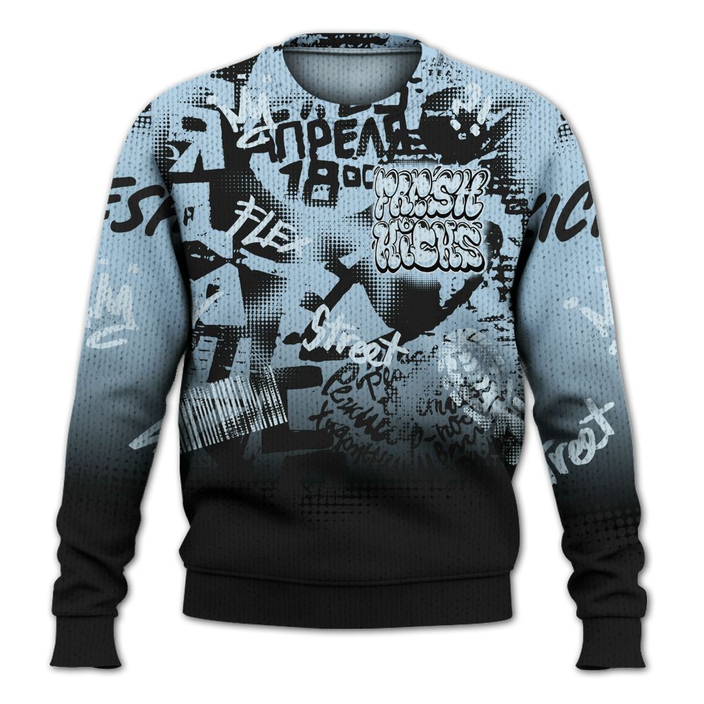 Sweater To Match Foamposite One Psychic Blue - Fresh Kicks Bear Grunge Graphic