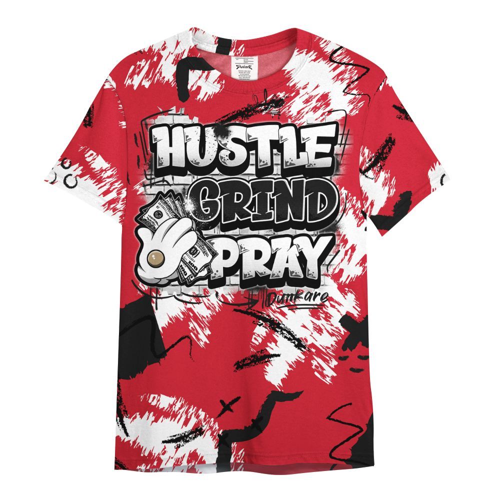 Shirt To Match Flight Club 4s - Hustle Grind Pray Graphic Street Style All Over Print