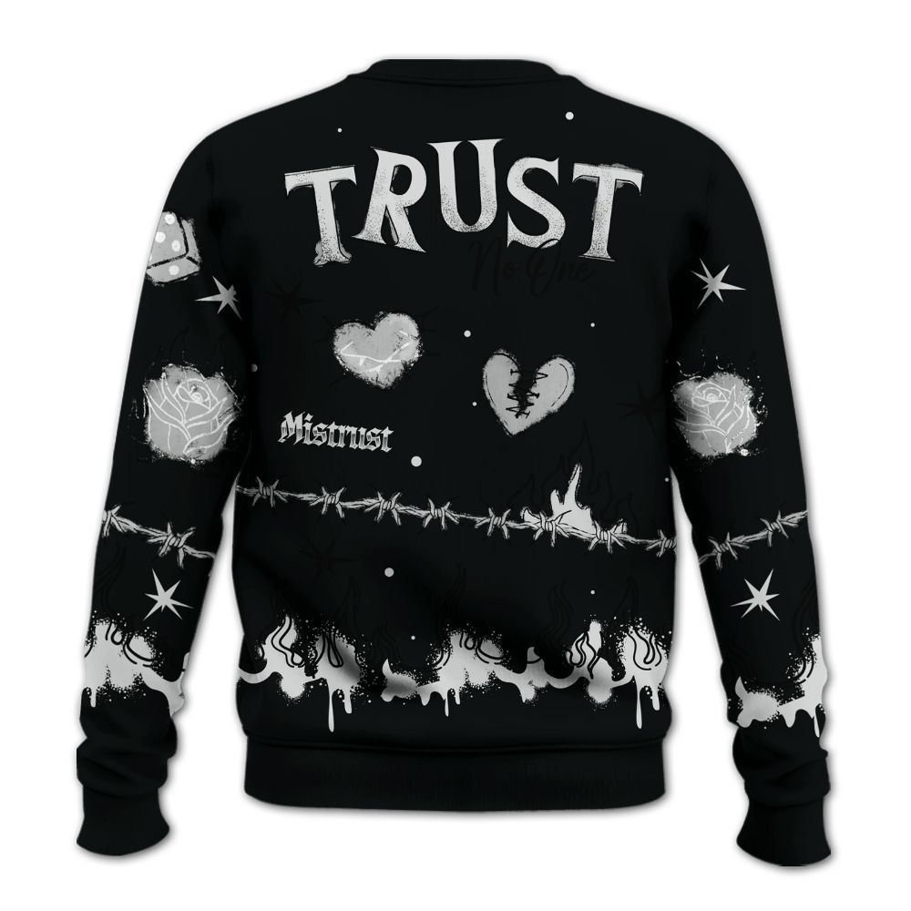 Sweatshirt To Match Mid Space Jam 1s - Trust No One Snake-Bite Doodle Crayon All Over Print