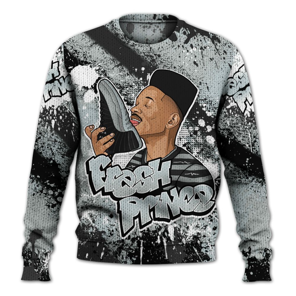 Sweater To Match Black Wolf Grey 12s - Fresh Sneaker Lick Graphic