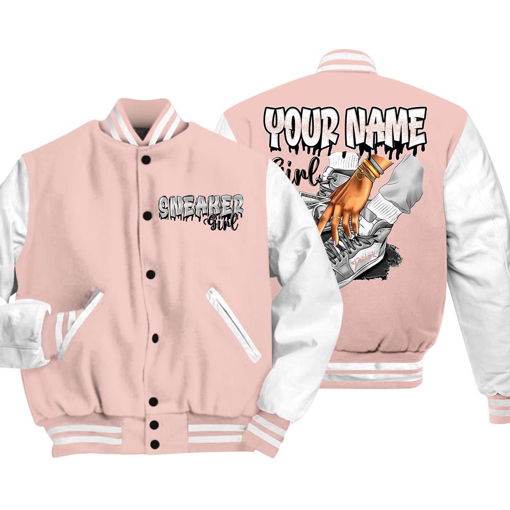 Varsity Jacket To Match Varsity Jacket Custom Name Sneaker Girl Money, Low Legend Pink 11s - To Match Sneaker Legend Pink 11s 2504 NCT