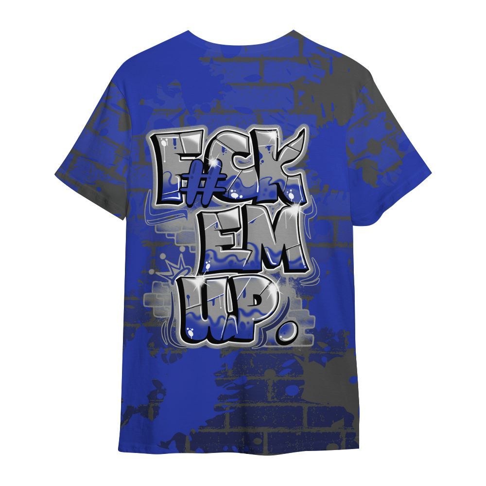 Shirt To Match Air Max Plus Black Racer Blue - F#ck Em Graphic Brick Art All Over Print