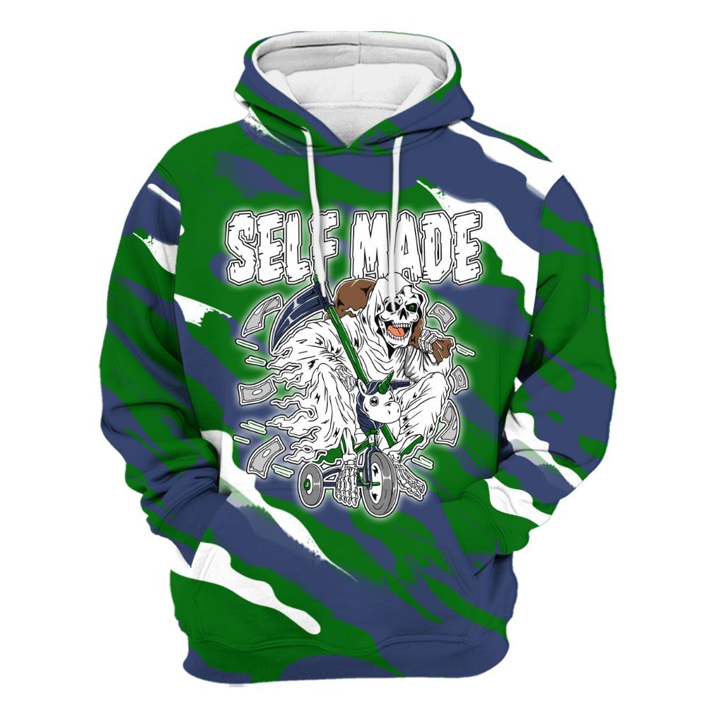 Hoodie To Match Midnight Navy 13s - Self Make Skeleton Colored All Over Print