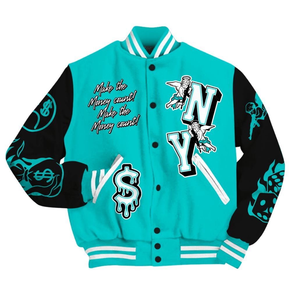 Varsity Jacket To Match Air Griffey Max 1 Freshwater - Paid In Full Money Graphic Varsity Jacket All Over Print