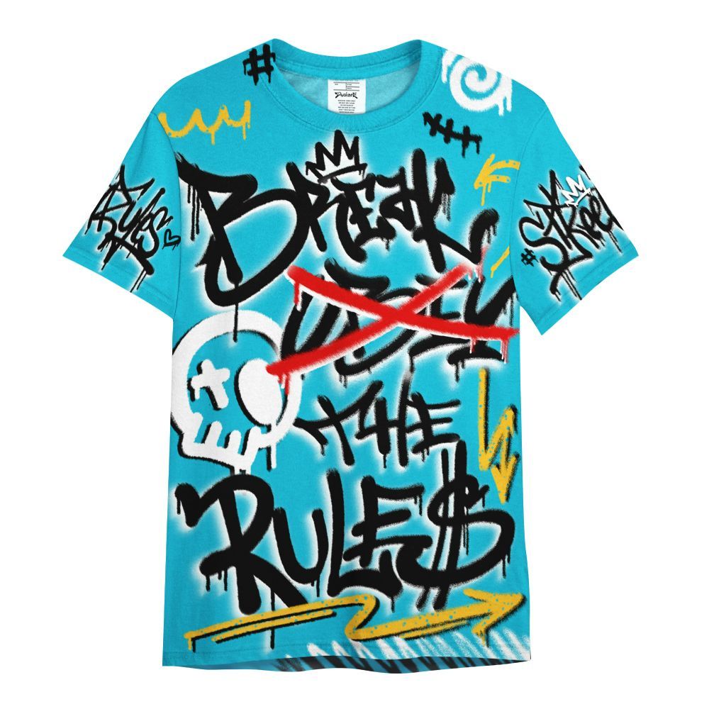 Shirt To Match Retro Aqua 5s - Break Rules Streetwear All Over Print