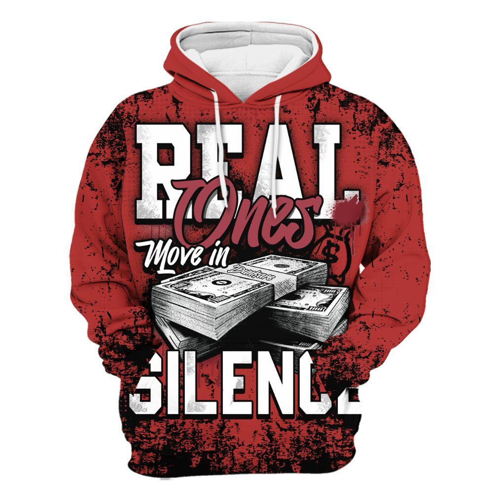 Hoodie To Match Bred Reimagined 4s - Move In Silence Money Street Retro All Over Print