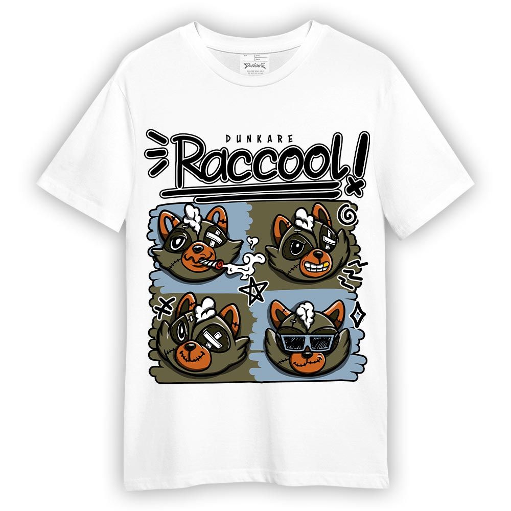 Shirt To Match T-Shirt Raccool Raccoon, Olive 5s T-Shirt To Match Sneaker 2404 DNY