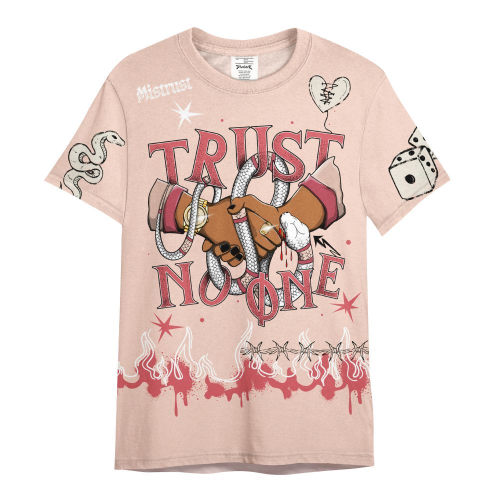 Shirt To Match Washed Coral 2s Shirt, Trust No One Snake-Bite Doodle Crayon All Over Print