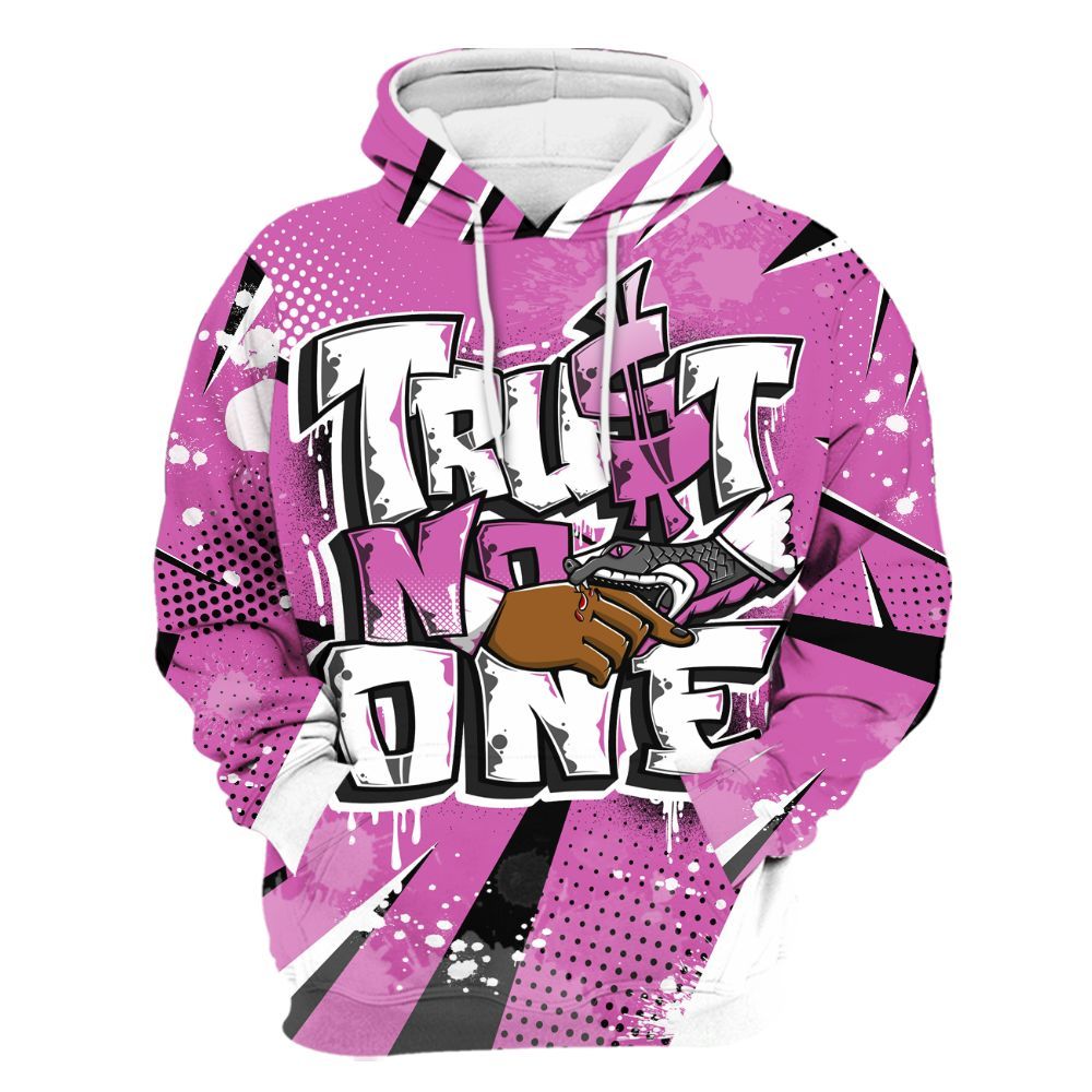 Hoodie To Match Hyper Violet 4s - Poly Trust No One Dripping All Over Print