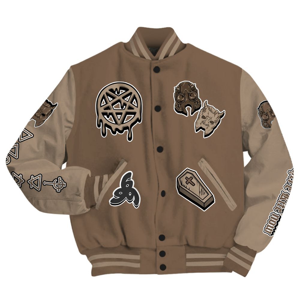 Varsity Jacket To Match Dark Mocha Jack - Apocalypse Skeleton All Over Print