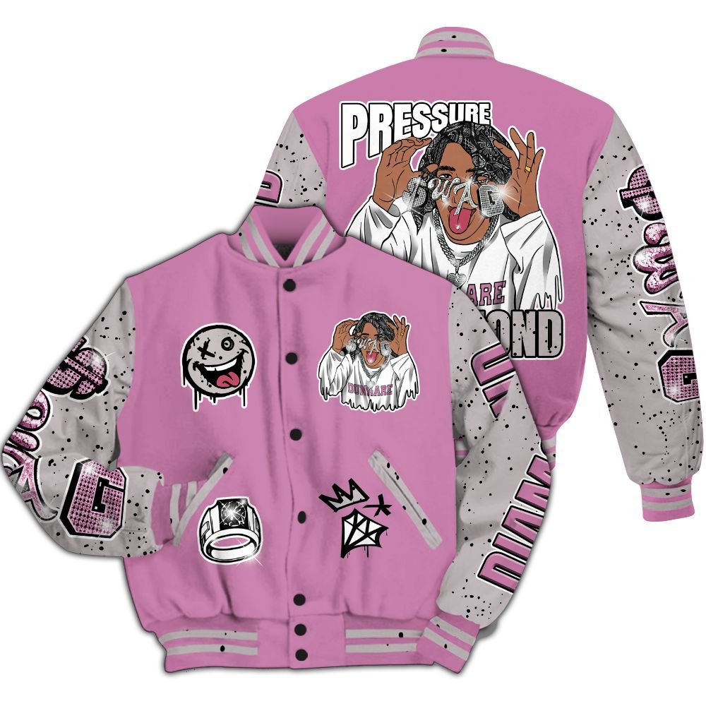 Varsity Jacket To Match Neutral Grey Black White Orchid 4s - Pressures Makes Varsity Jacket To Match All Over Print