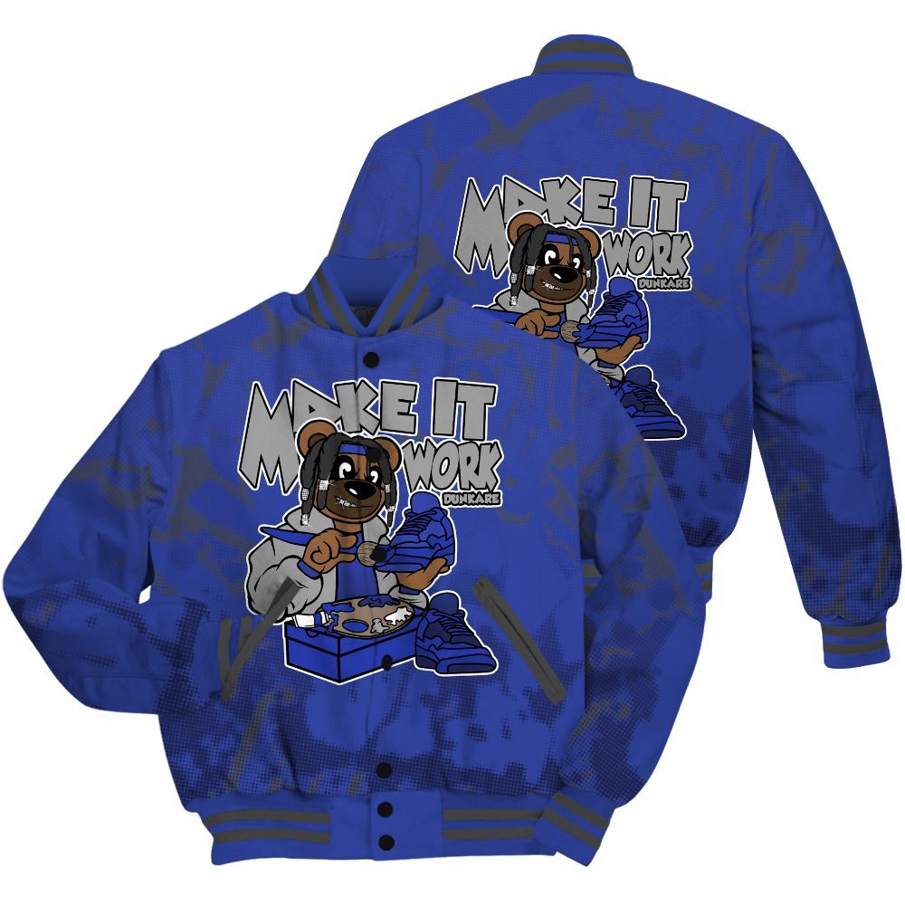 Varsity Jacket To Match Air Max Plus Black Racer Blue Shirt - Pull It Off Bear Street All Over Print