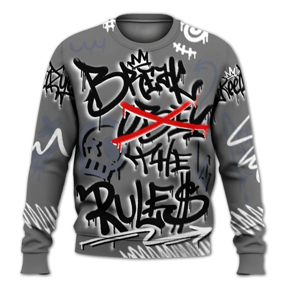 Sweatshirt To Match Cool Grey 6s - Break Rules Streetwear All Over Print