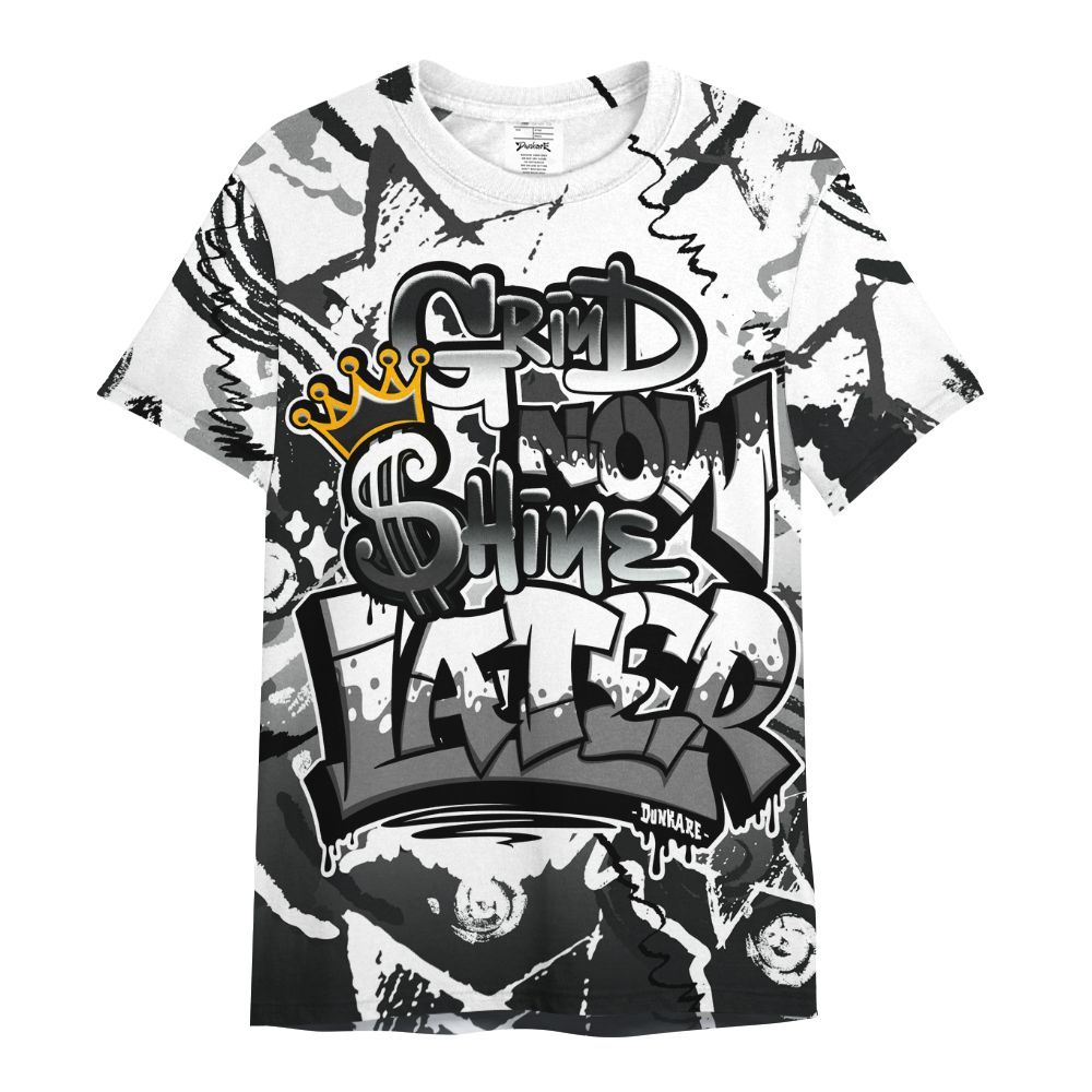 Shirt To Match Low 85 Metallic Black 1s - Grind Shine Later Drip All Over Print