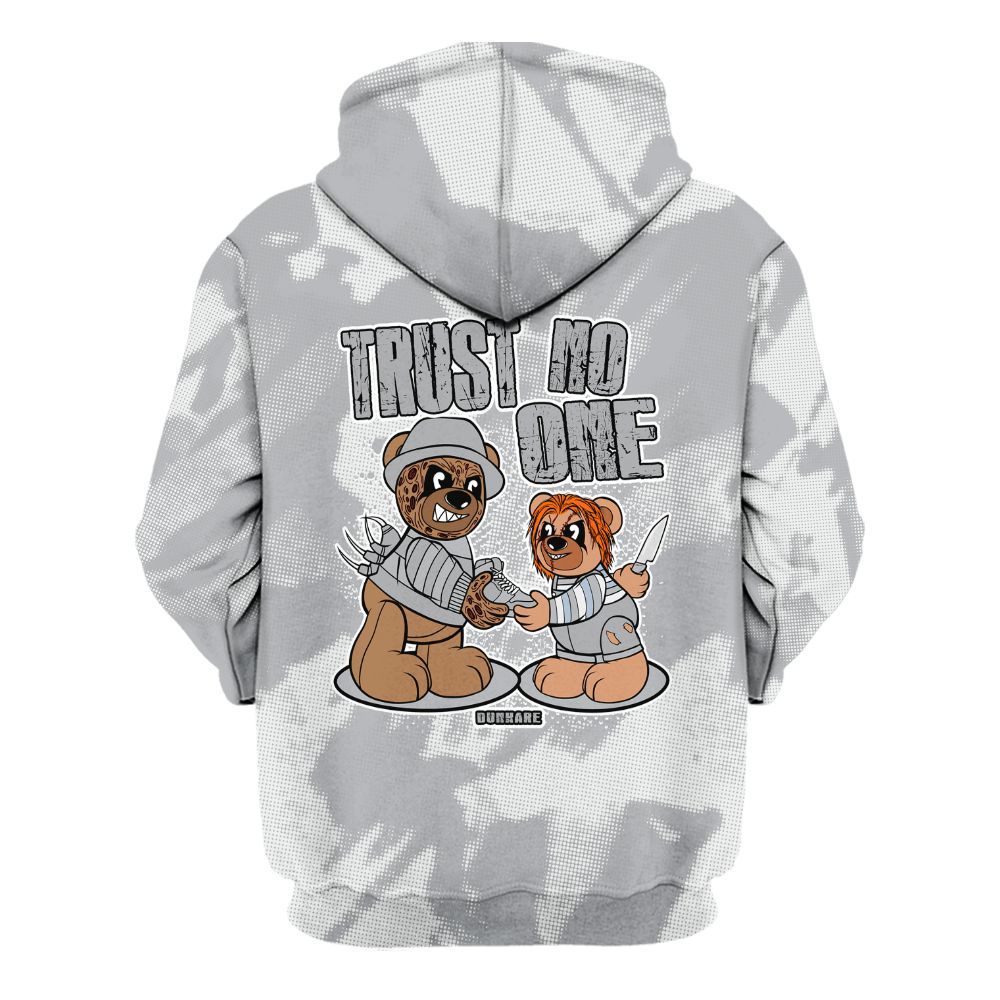 Hoodie To Match Low OG Wolf Grey 1s - Trust No One Bear Abstract Halftone All Over Print