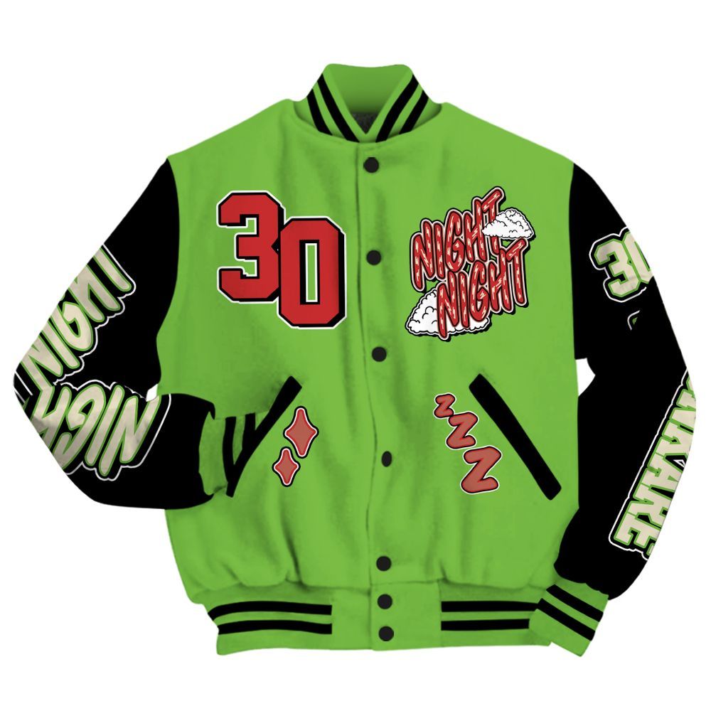 Varsity Jacket To Match Air Max Waffle SP Action Green - Seeya Skeleton All Over Print