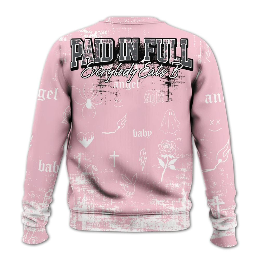 Sweatshirt To Match Retro Awake Arctic Pink - Paid In Full Money All Over Print