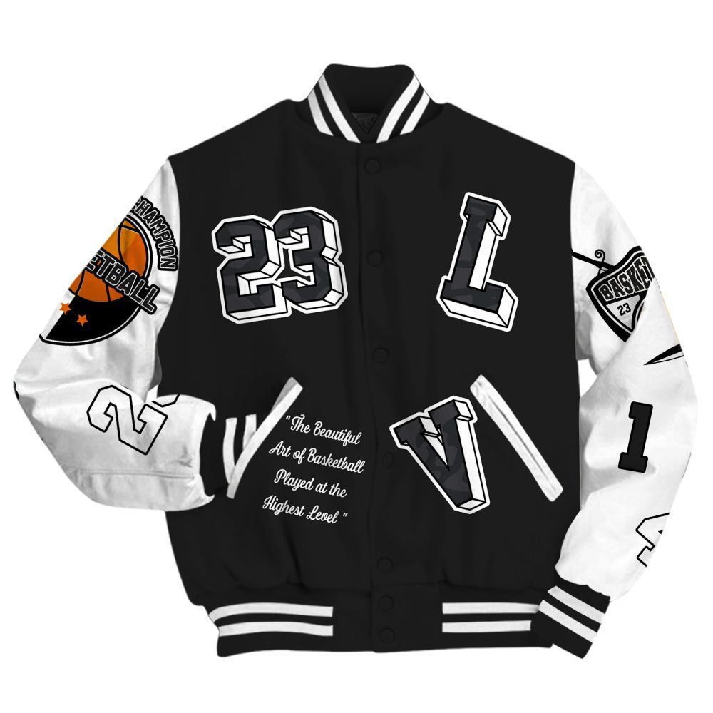 Varsity Jacket To Match Black Cat 3s - The GOAT Got Em Streetwear All Over Print