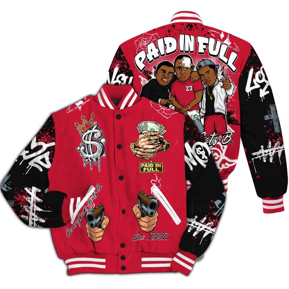 Varsity Jacket To Match Retro Infrared Salesman 6s - Everybody Paid In Full Crayon All Over Print