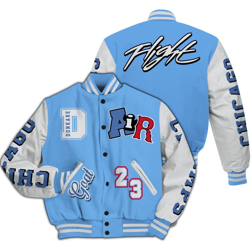 Varsity Jacket To Match University Blue 6s - AIR Number 23 GOAT All Over Print