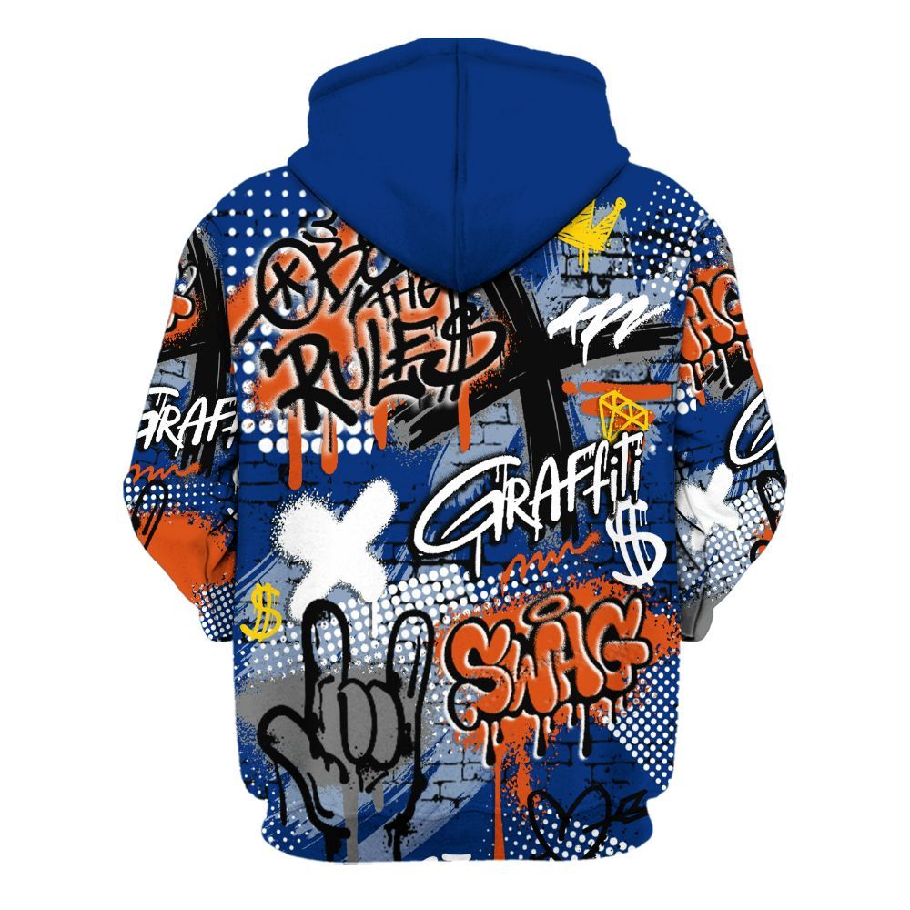 Hoodie To Match Mid Knicks 1s - True It Real Graffiti Streetwear All Over Print