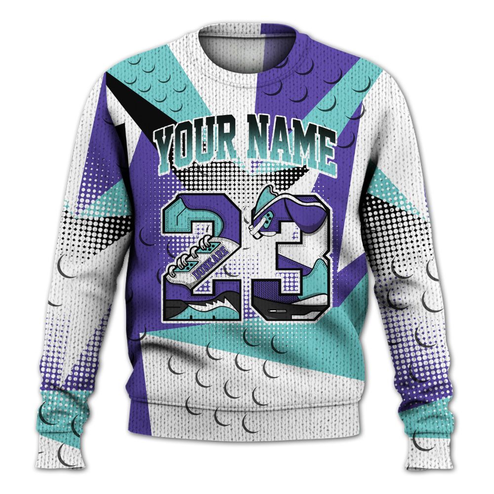 Knitted Sweater To Match Low Hornets 1s - Poly Custom Name Number 23 5s
