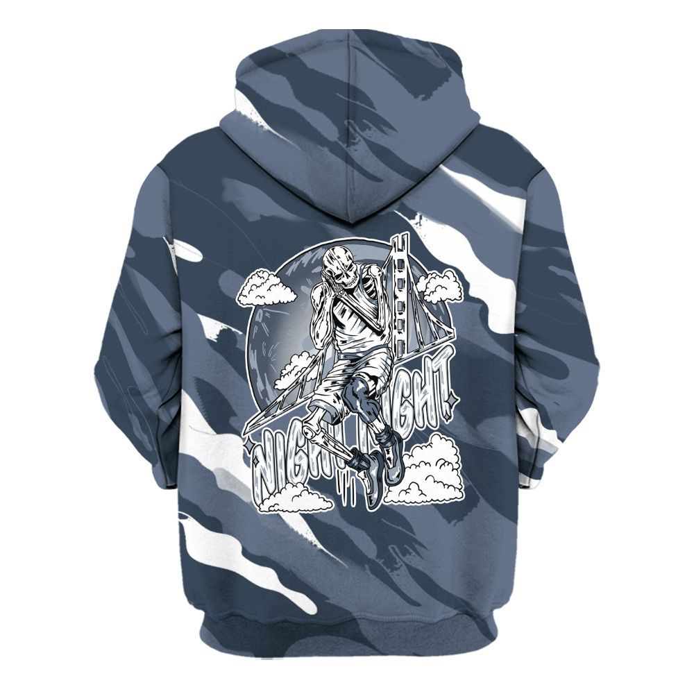 Hoodie To Match Low Diffused Blue 11s - Seeya Skeleton Colored All Over Print