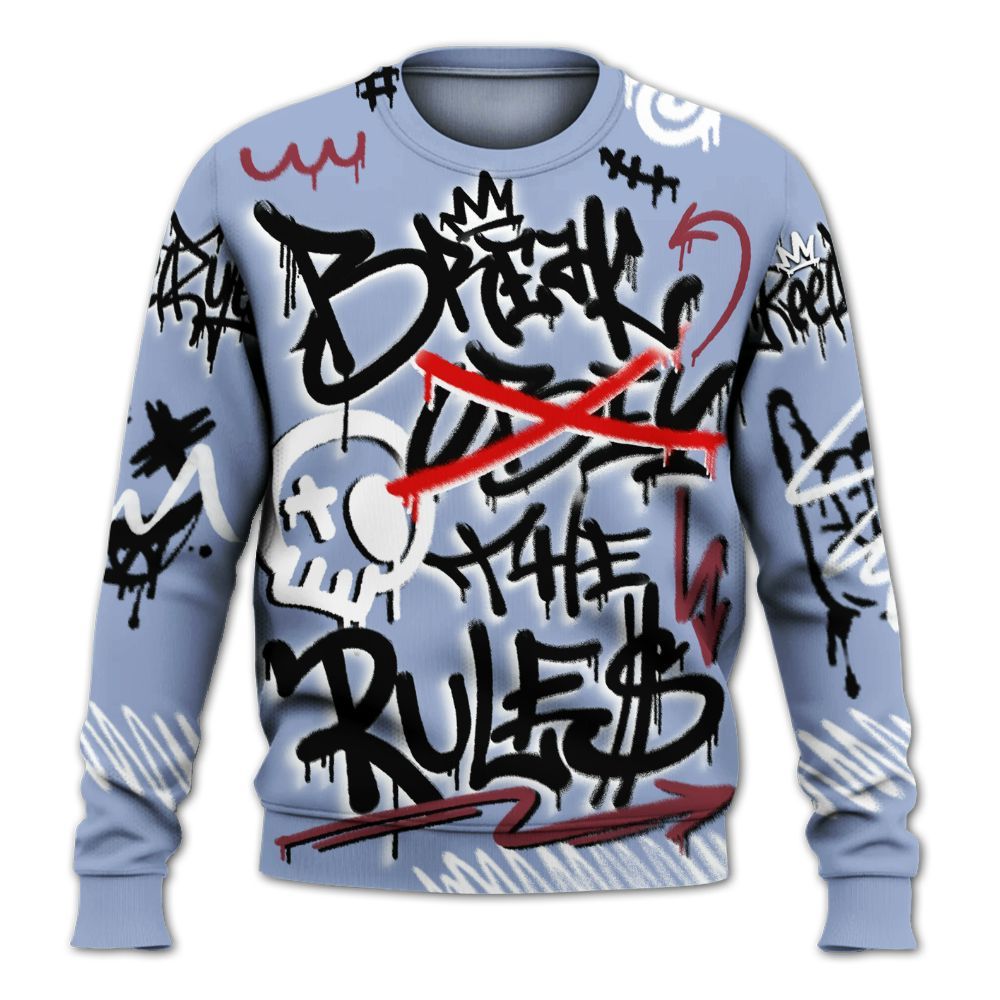 Sweatshirt To Match Black Metallic 5s - Break Rules Streetwear All Over Print