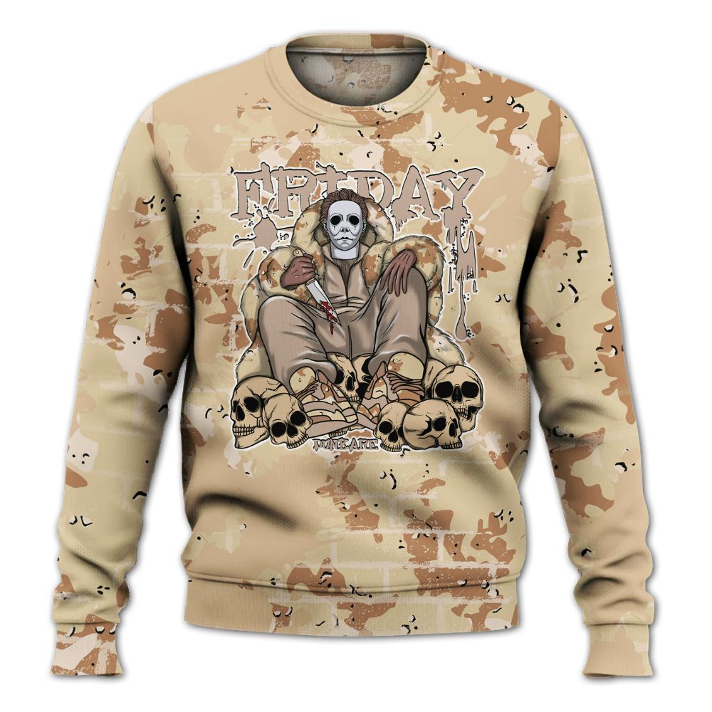 Sweatshirt To Match Desert Camo 3s - Friday Brick All Over Print
