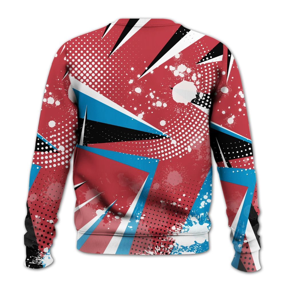 Sweatshirt To Match High OG University Red Dark Powder Blue 1s - Poly Trust No One Dripping All Over Print