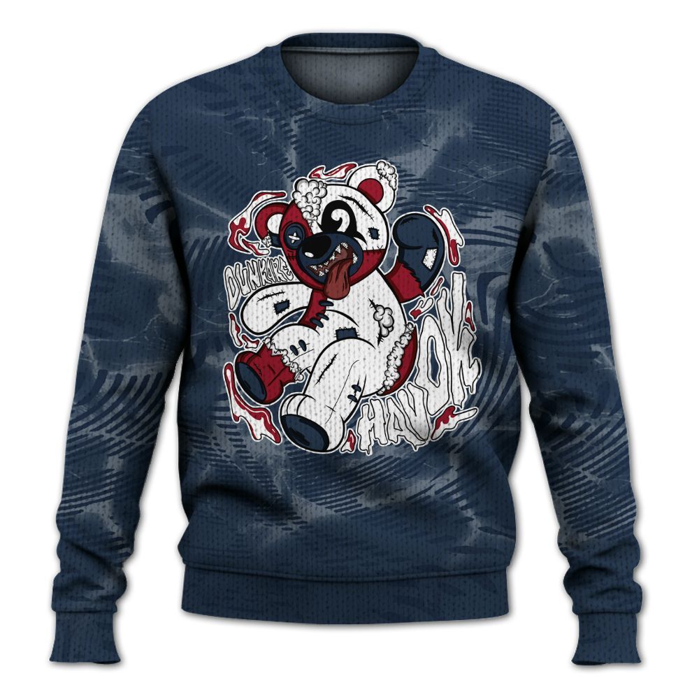 Knitted Sweater To Match White Midnight Navy 6s - Havok Bear