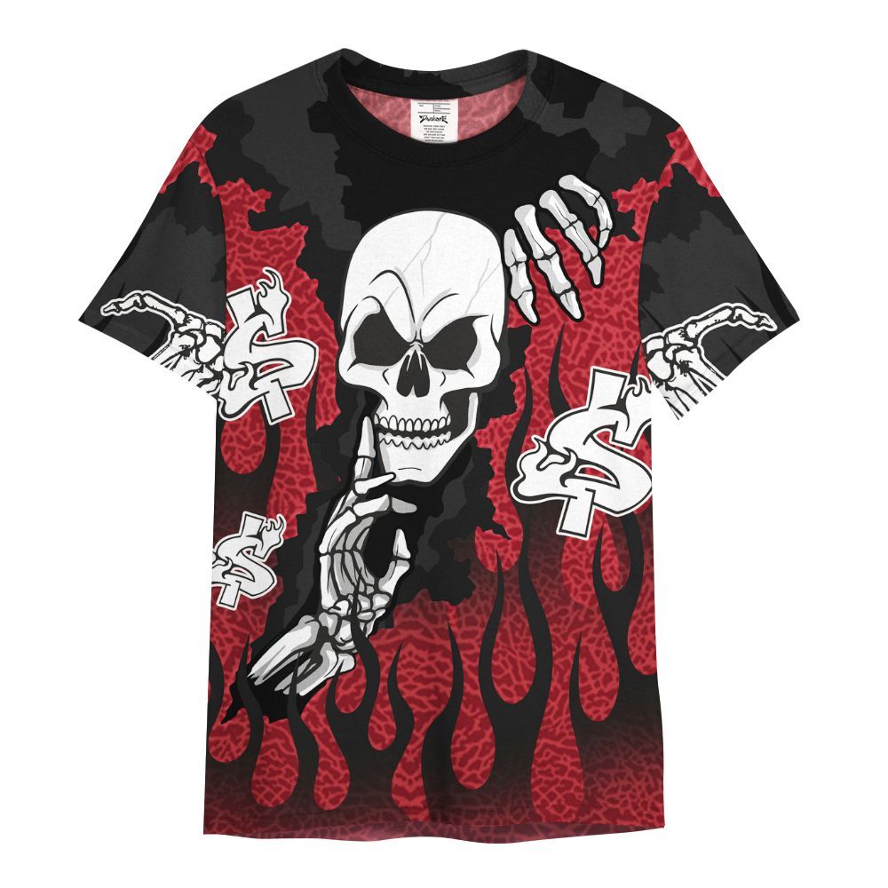 Shirt To Match High OG Varsity Red 1s - Ones Move In Silence Graphic Trapped All Over Print