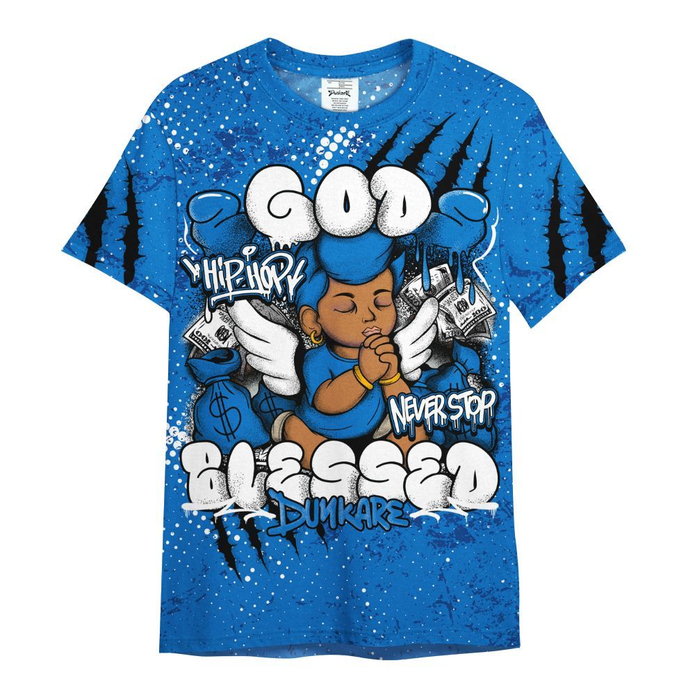 Shirt To Match Blueberry 12s - God Blessed All Over Print