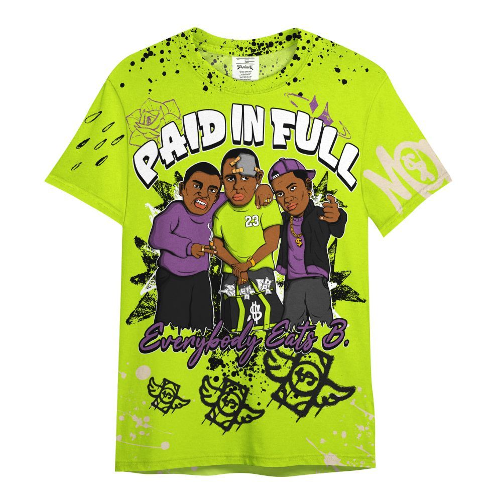 Shirt To Match GS Black Barely Volt 11s - Everybody Paid In Full Crayon All Over Print