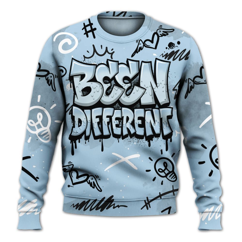 Sweatshirt To Match Foamposite One Psychic Blue - Drip Been Di2ferent All Over Print