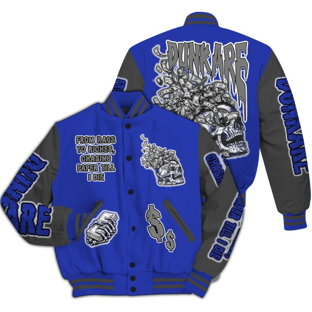 Varsity Jacket To Match Air Max Plus Black Racer Blue - From Rags To Riches All Over Print