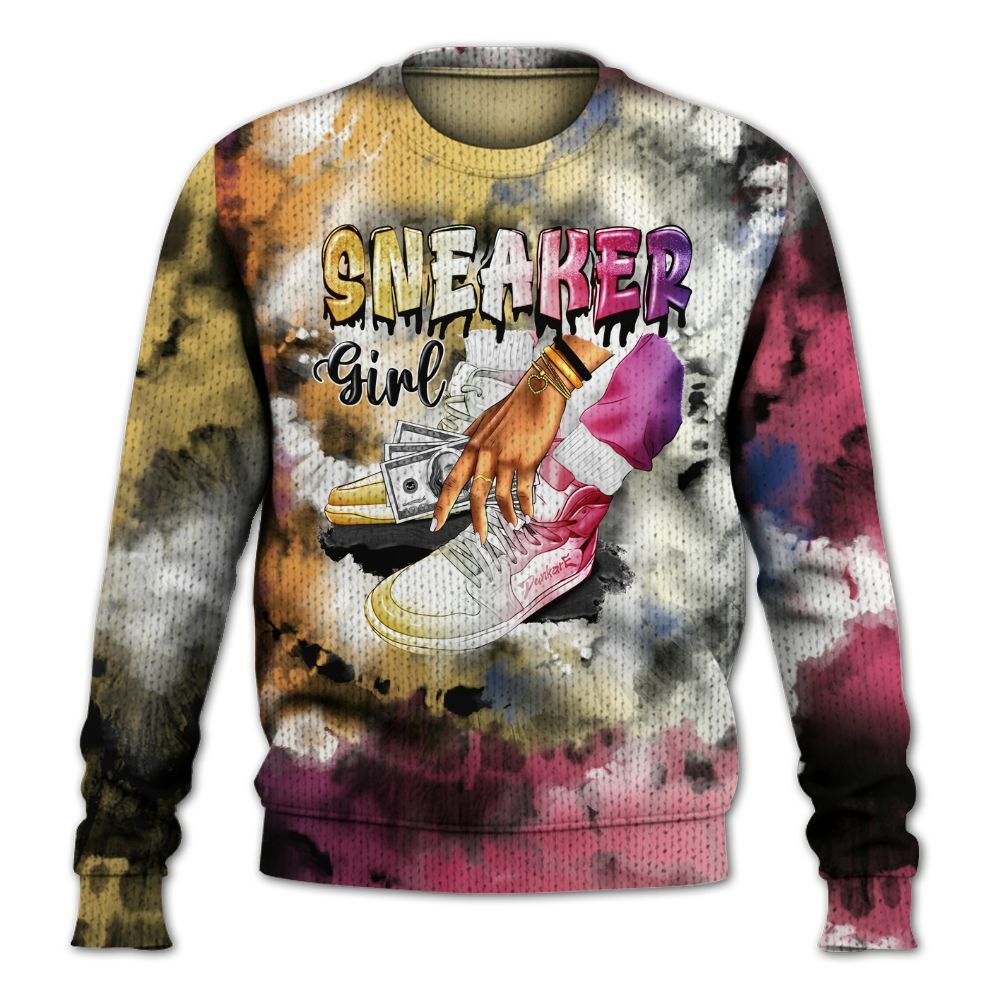 Knitted Sweater To Match Air Griffey Max Los Angeles 1s - SNEAKER Girl Money Drip Tie Dye